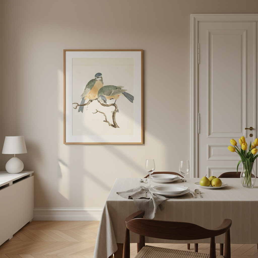 Blauwe zangvogels op een tak