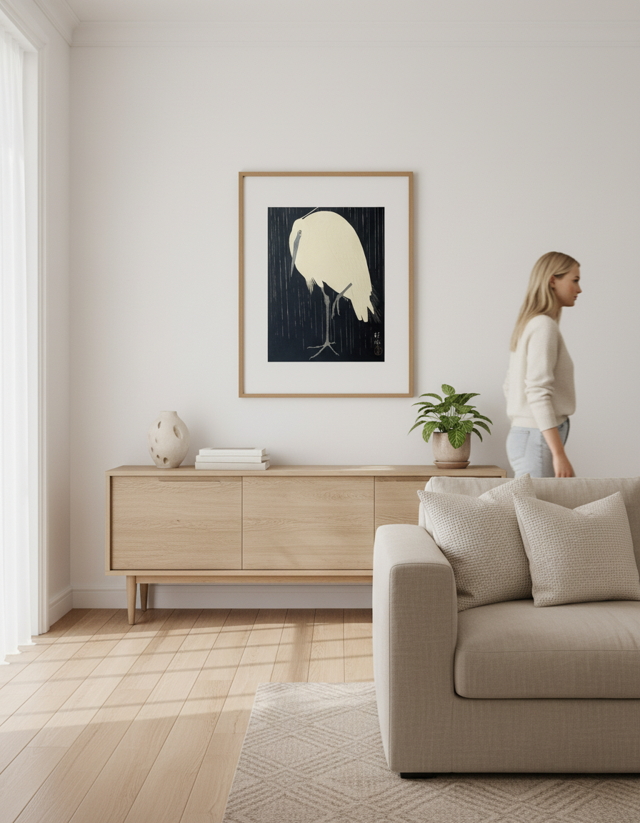 The Egret in the Rain