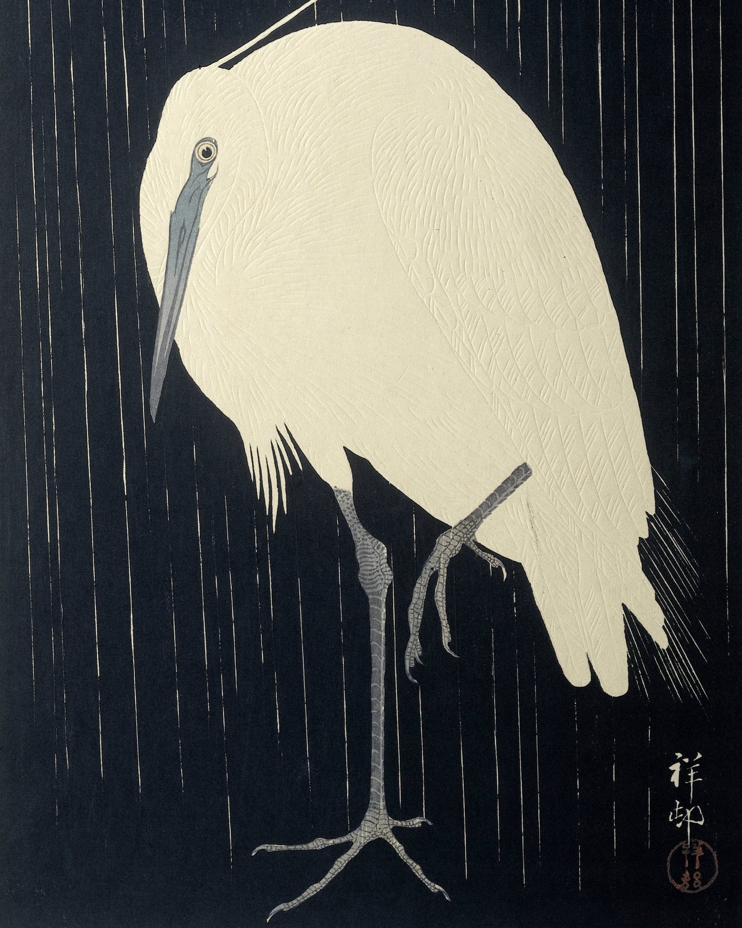 The Egret in the Rain