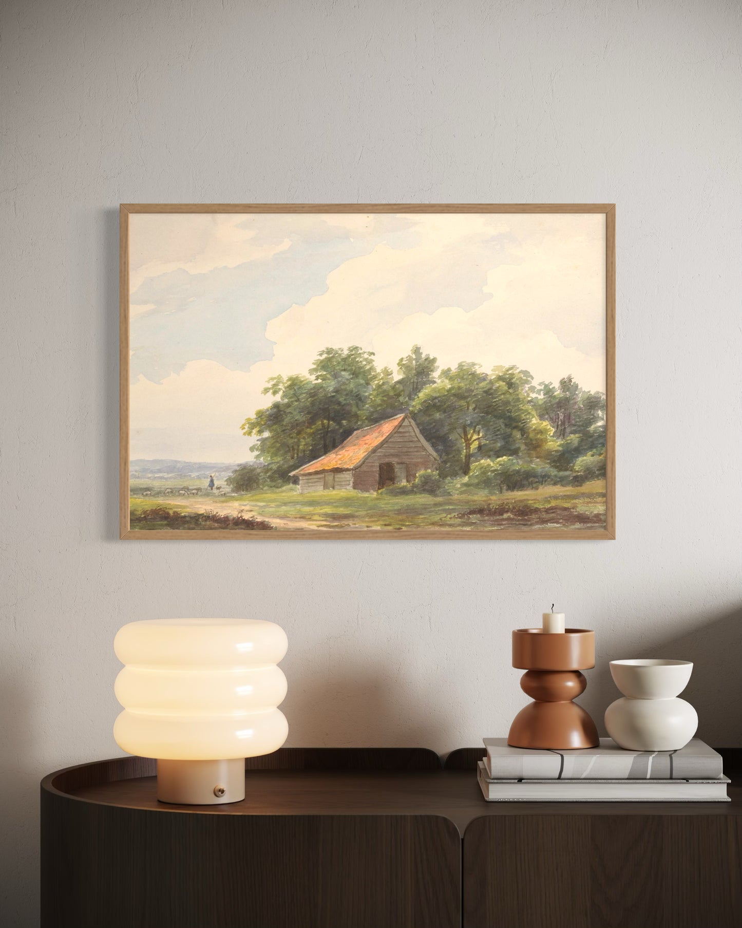 Landschap met schuur 