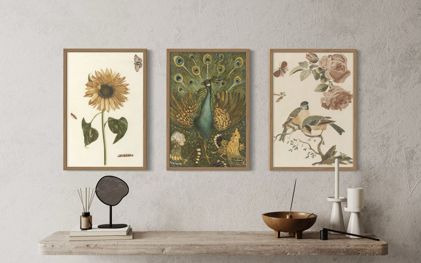 3 Art Print Set - The Chateau´s Garden