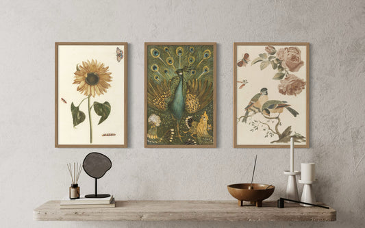 3 Art Print Set - The Chateau´s Garden