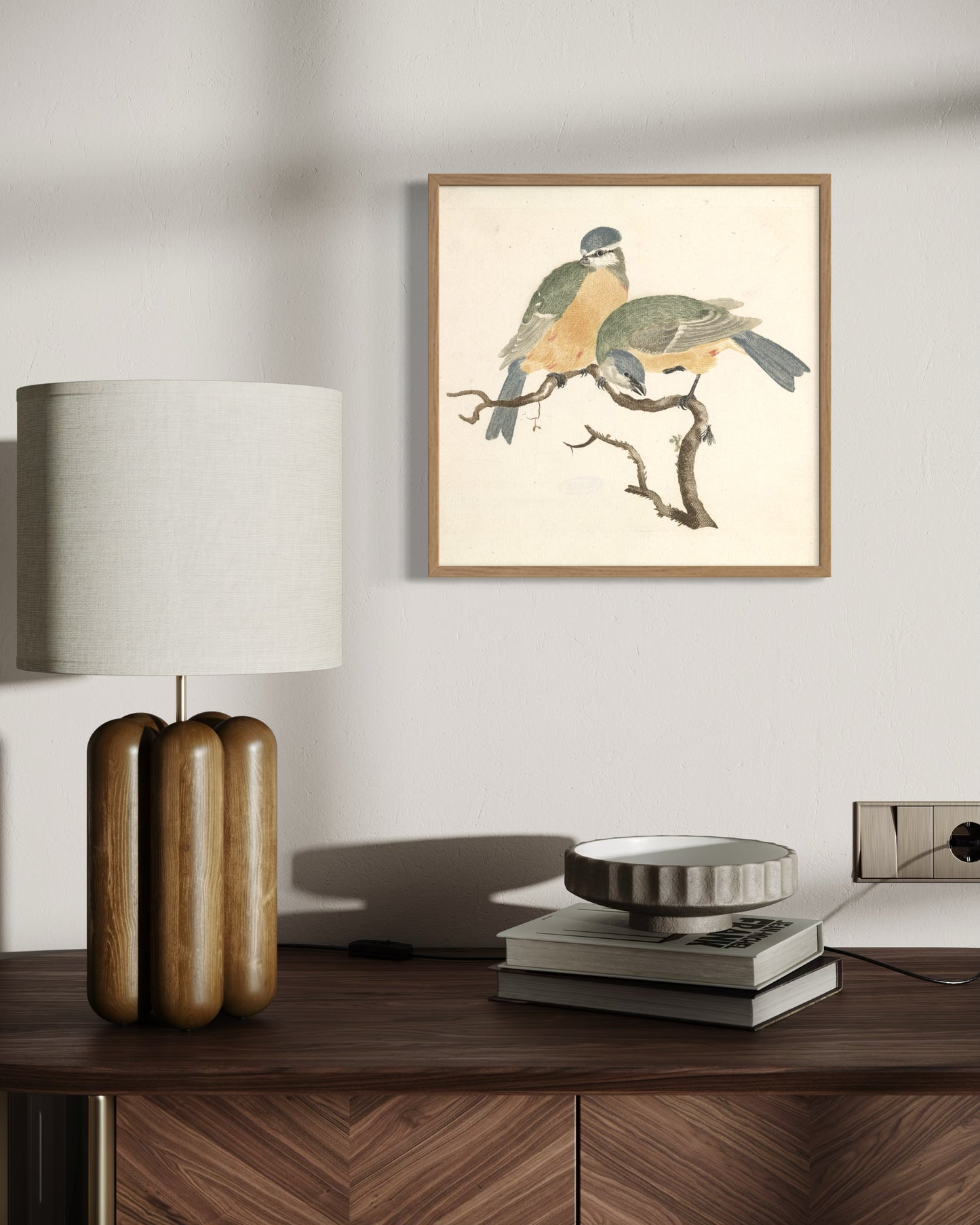 Blue Songbirds on a Branch