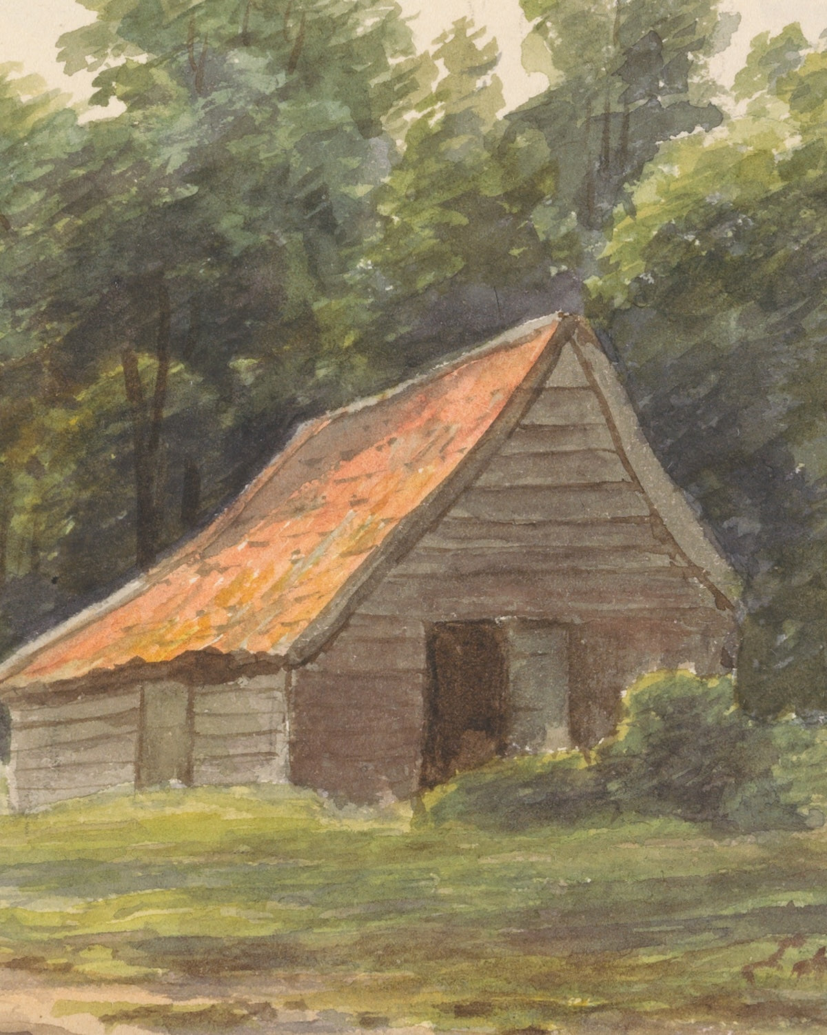 Landschap met schuur 